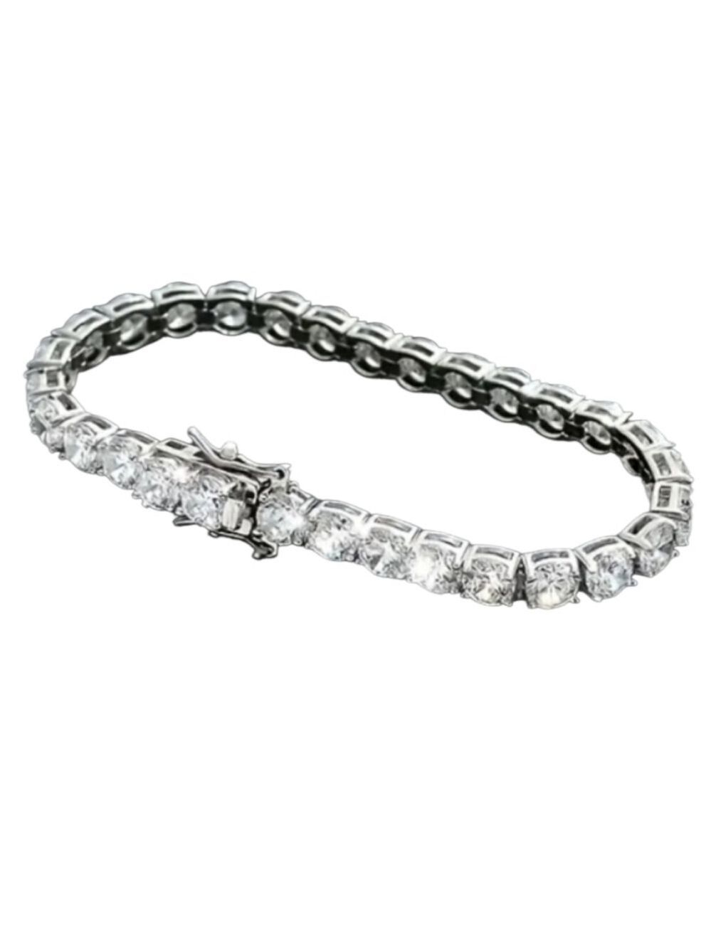 Sterling Silver Bracelet Moissanite Diamonds